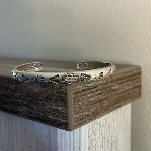 Harley Davidson Sterling Silver and 10kt Gold Bracelet Sturgis Style Cuff